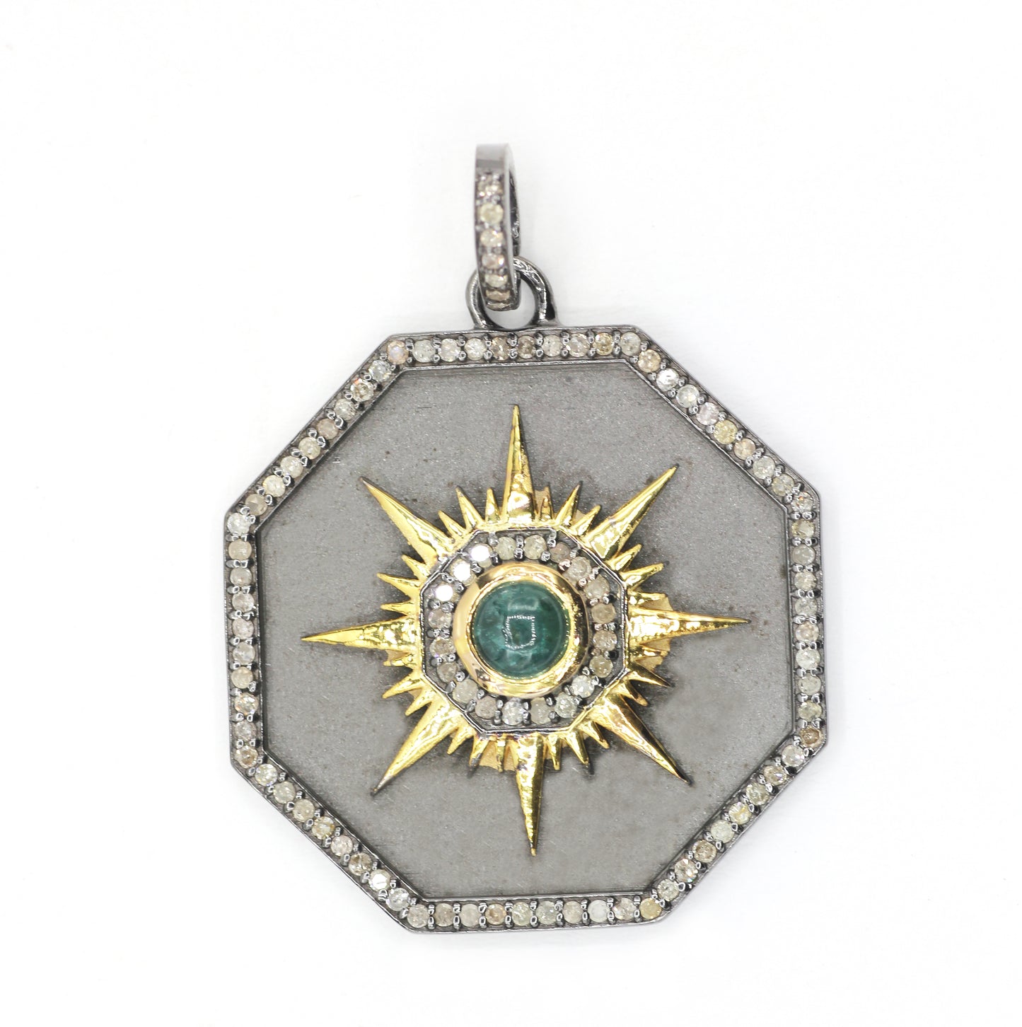 Hexagon Pave Diamond Pendant