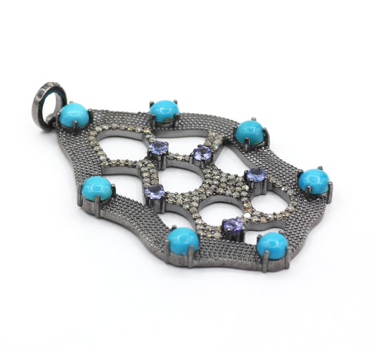 Silver Pave Diamond Pendant