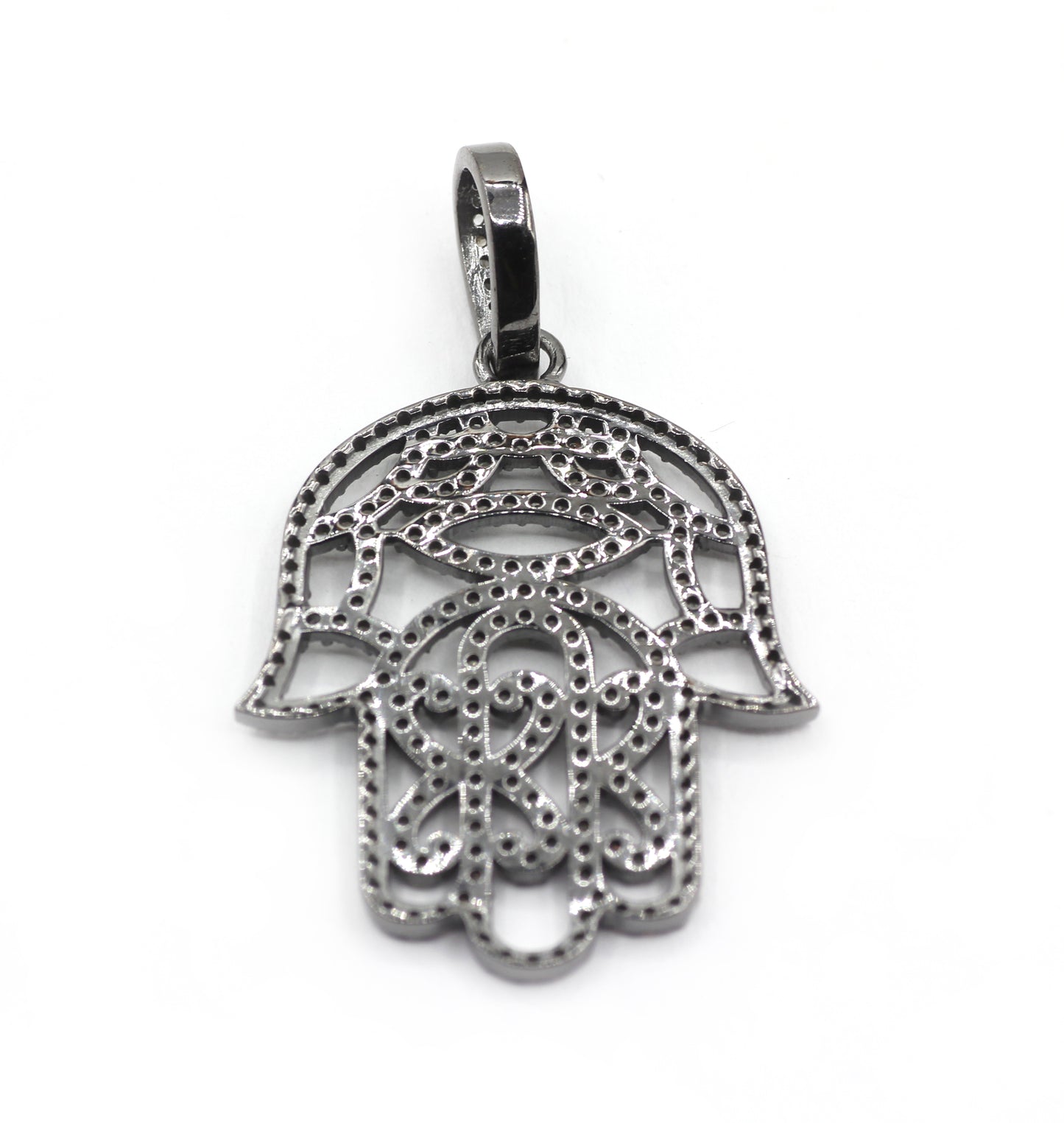 Hamsa Hand Pave Diamond Pendant