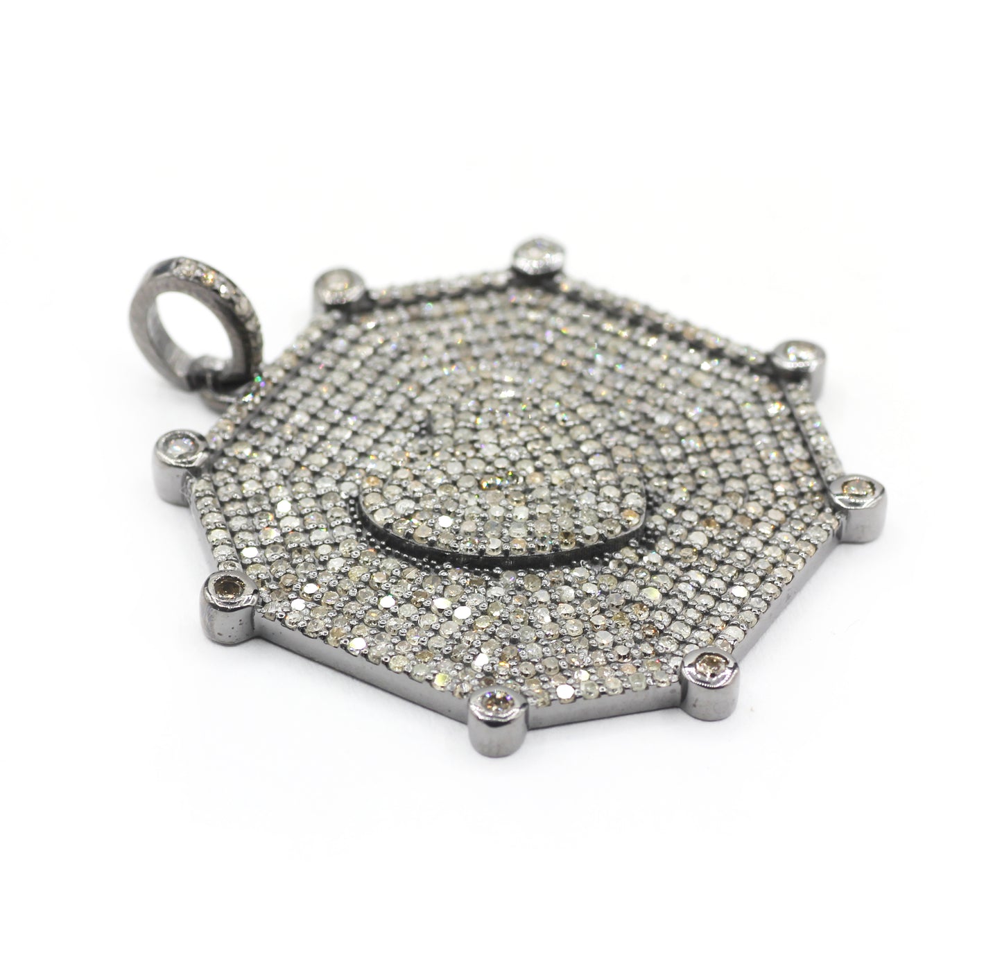 Hexagon Pave Diamond Pendant