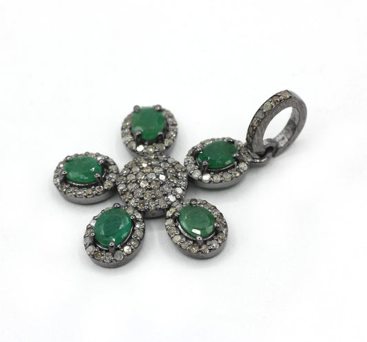 Flower Pave Diamond Pendant