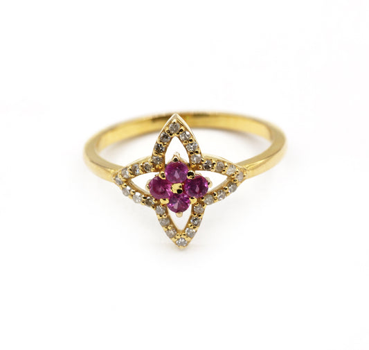 Ruby 14k Solid Gold Diamond Rings..