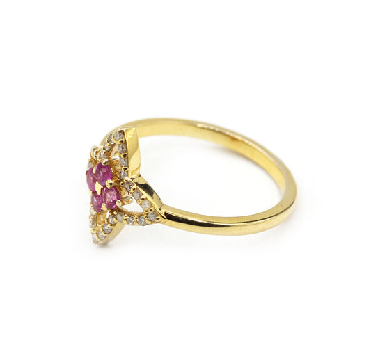 Ruby 14k Solid Gold Diamond Rings..