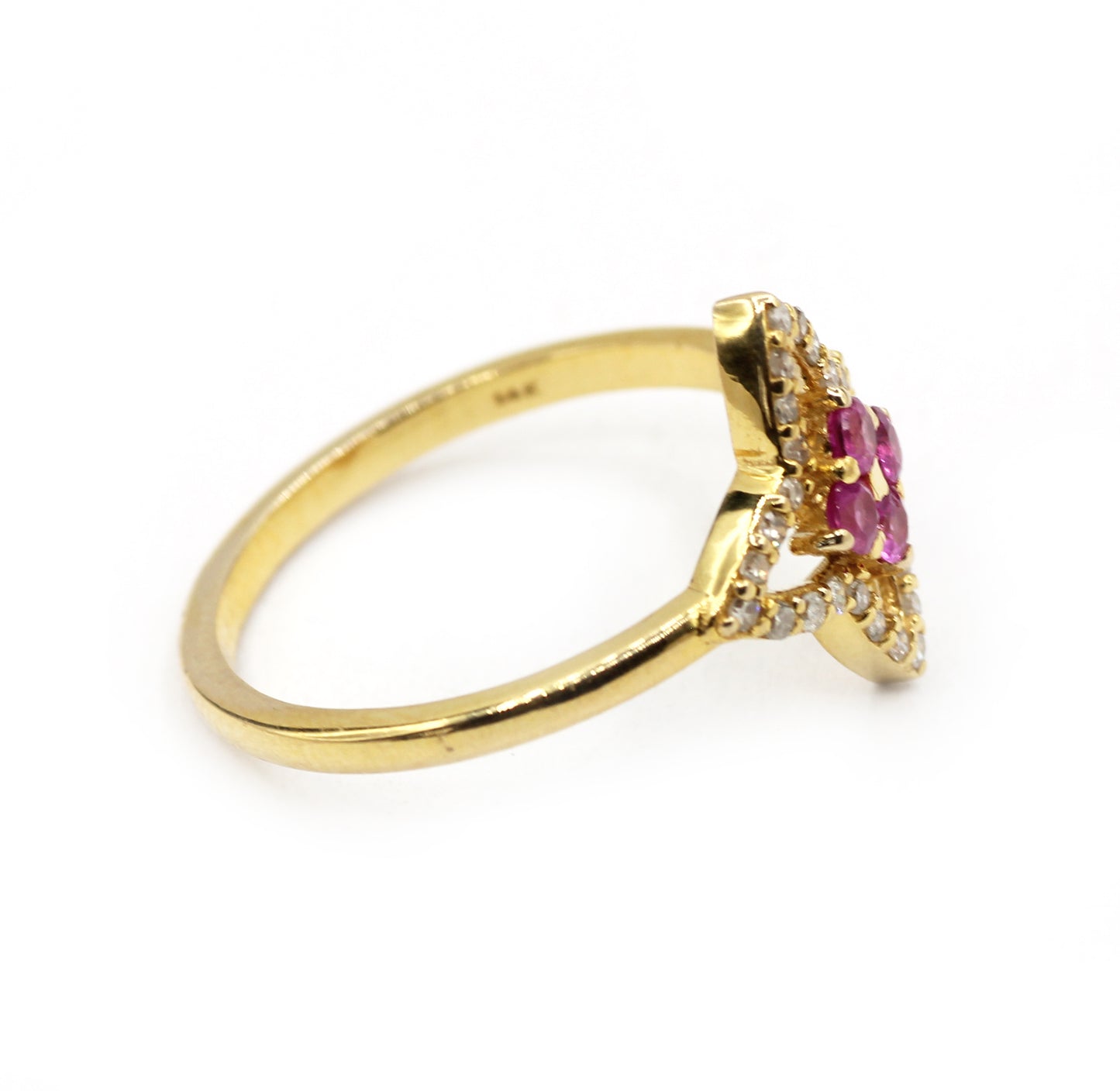 Ruby 14k Solid Gold Diamond Rings.Genuine handmade pave diamond Rings.