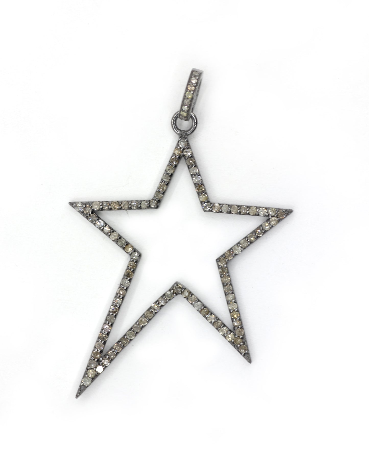 Star Silver Pave Diamond Pendant