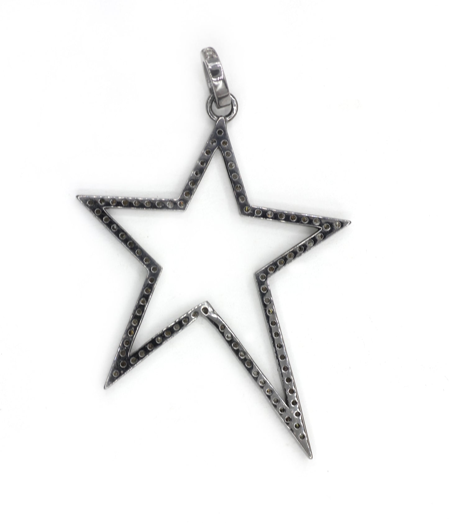 Star Silver Pave Diamond Pendant