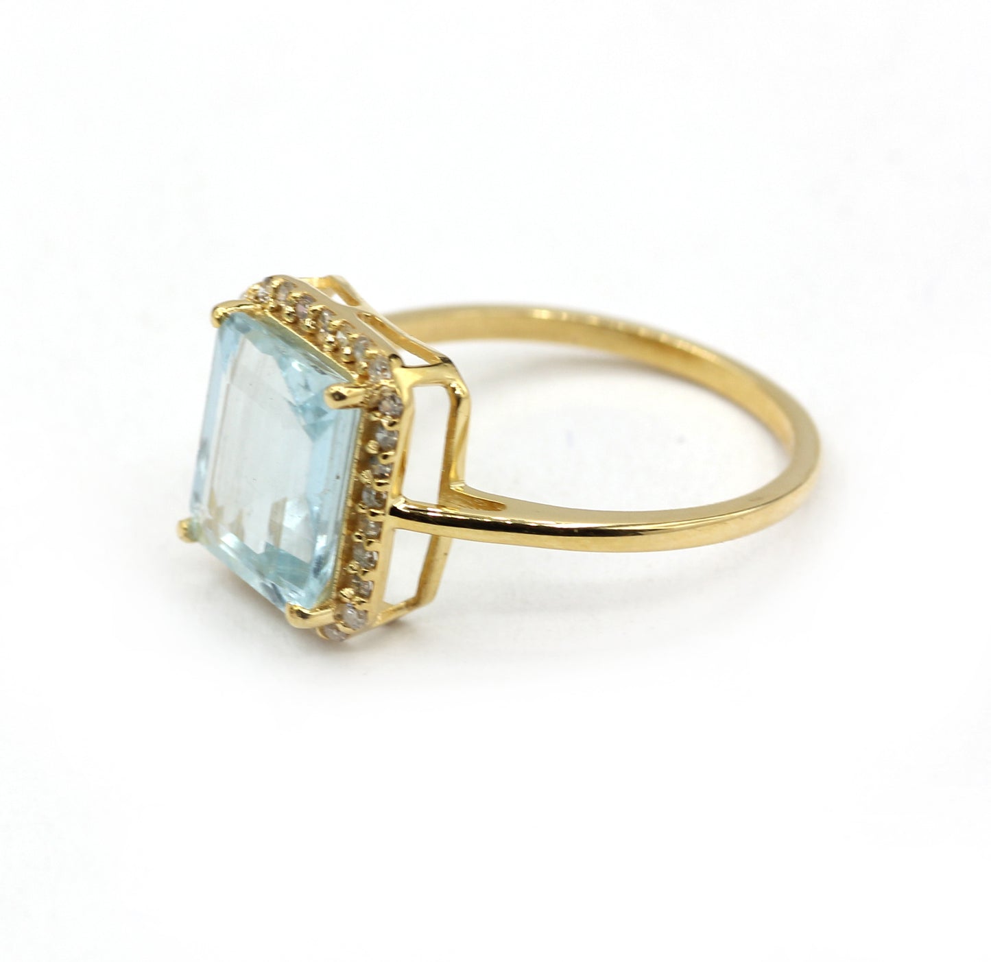 Aqua 14k Solid Gold Diamond Rings