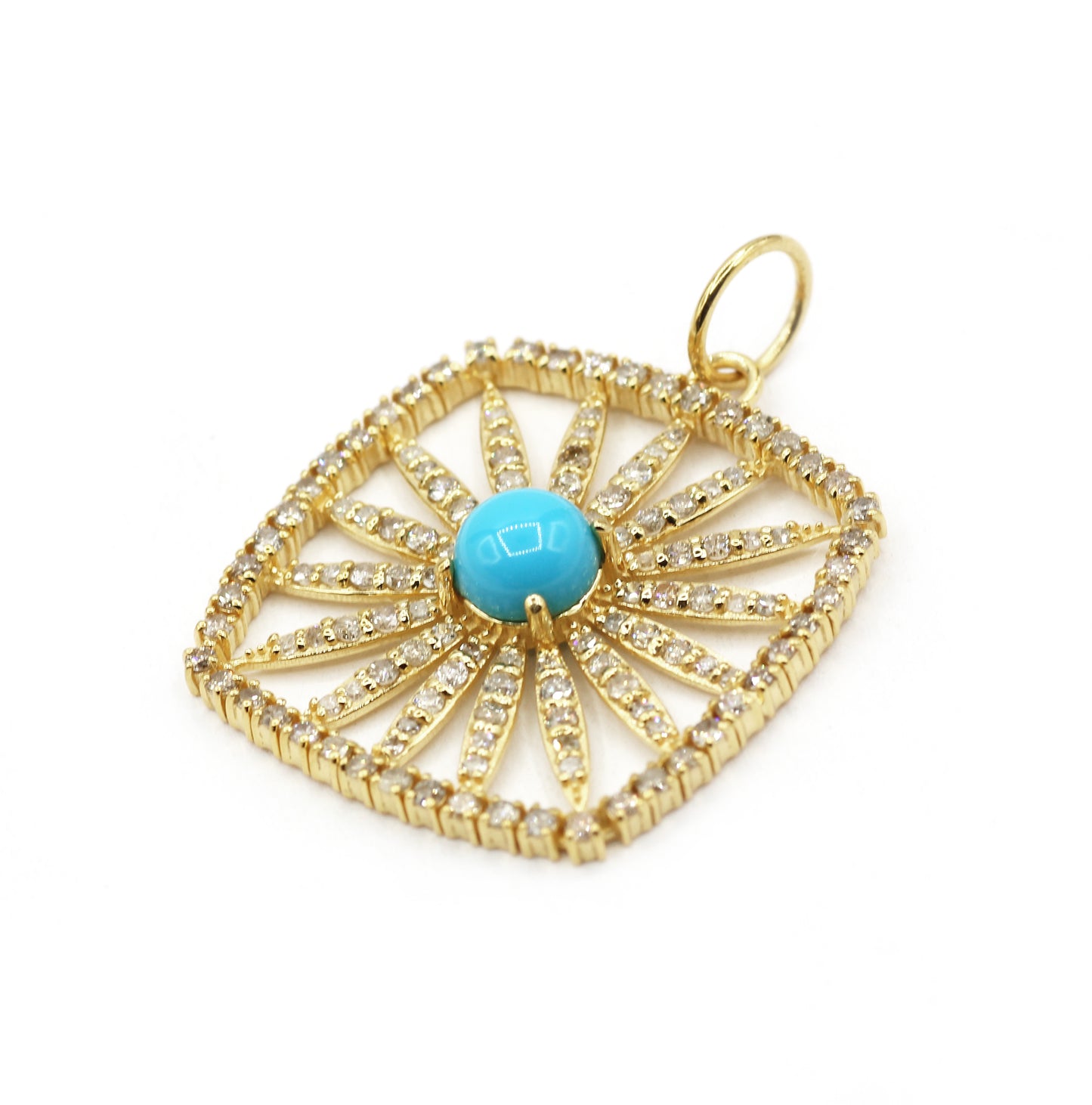 Square 14k Solid Gold Diamond Pendants.
