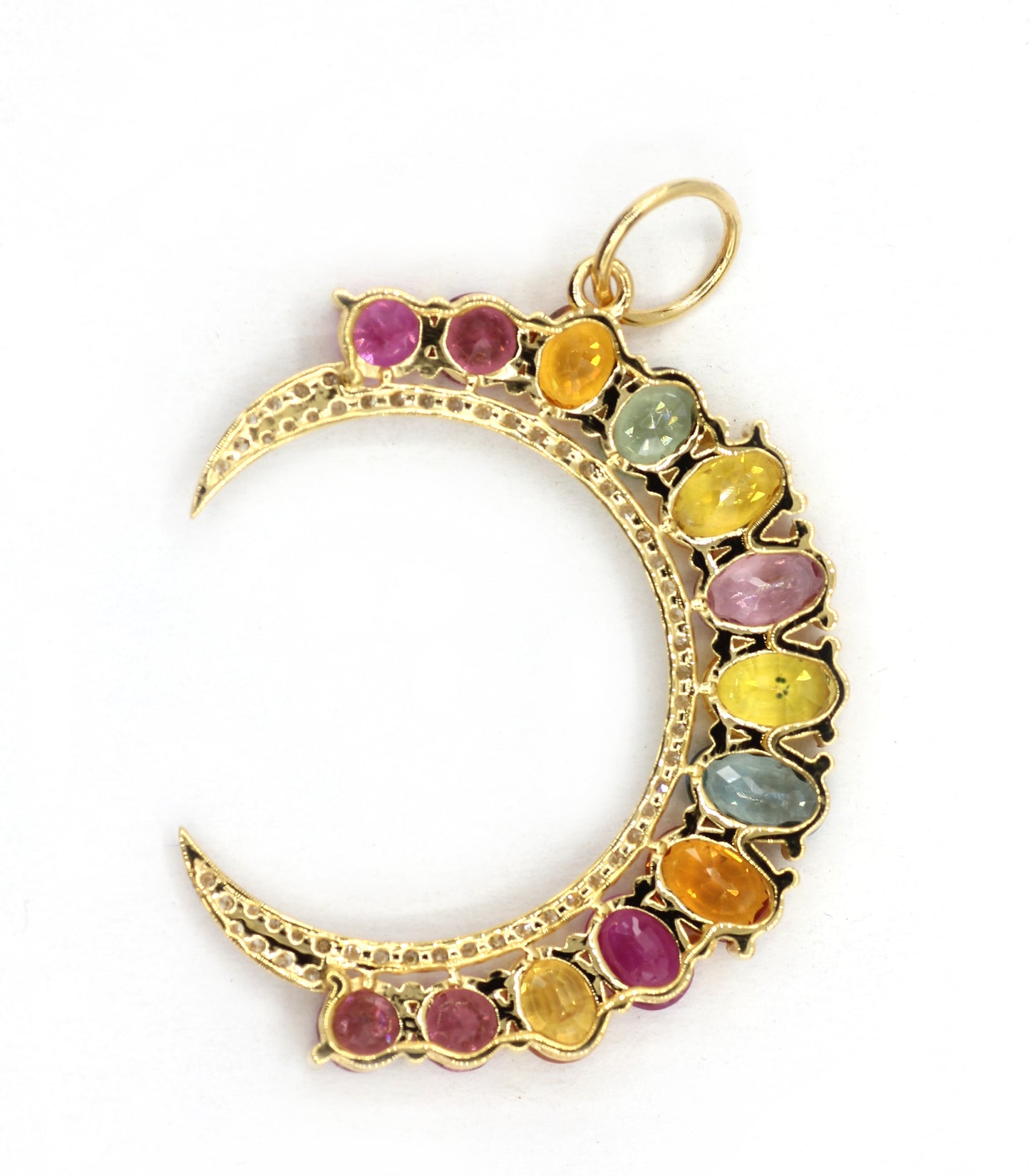 Moon 14k Solid Gold Diamond Pendants.