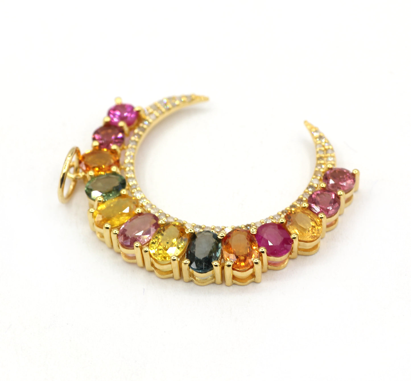 Moon 14k Solid Gold Diamond Pendants.