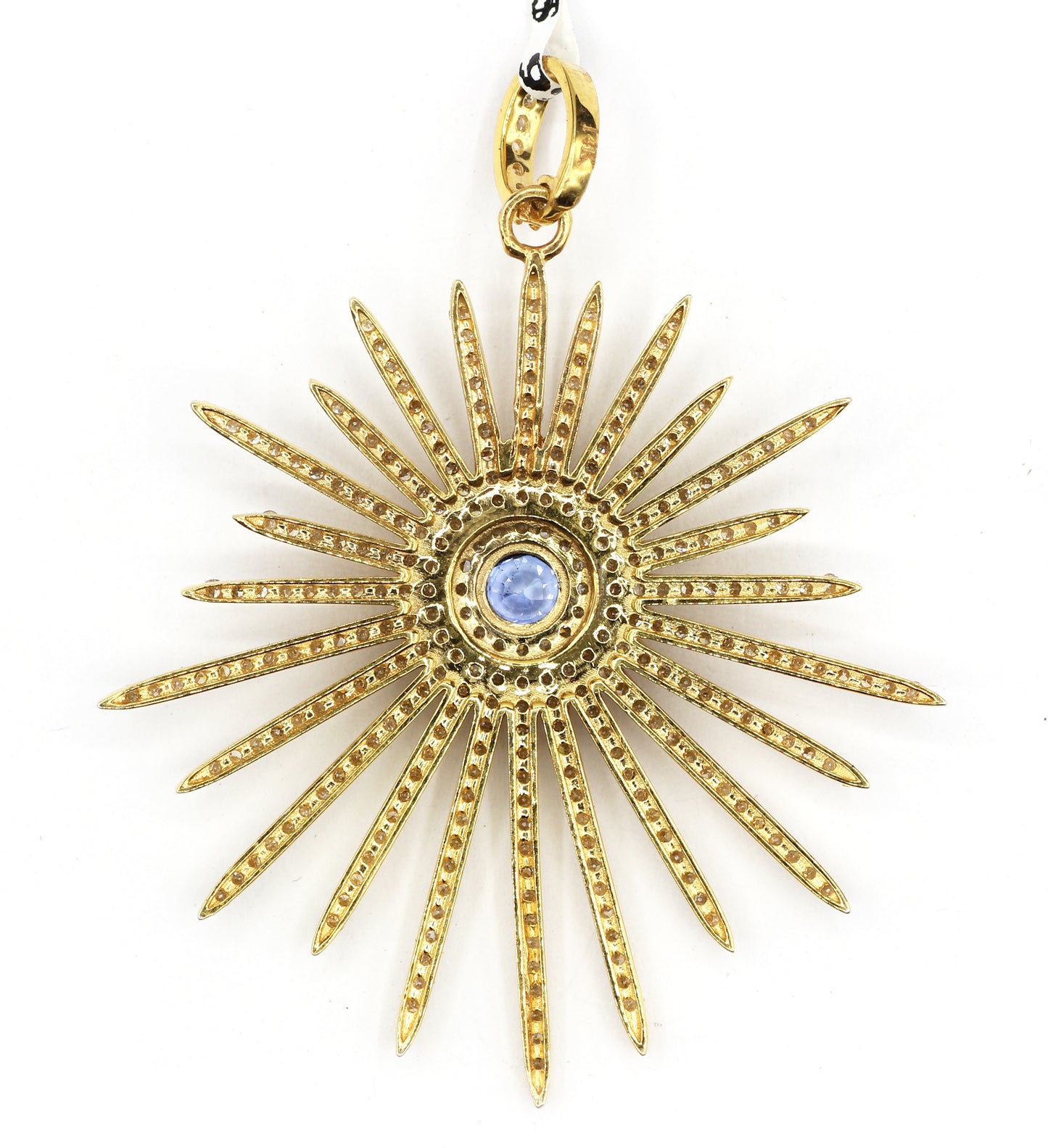 Starburst 14k Solid Gold Diamond Pendants.