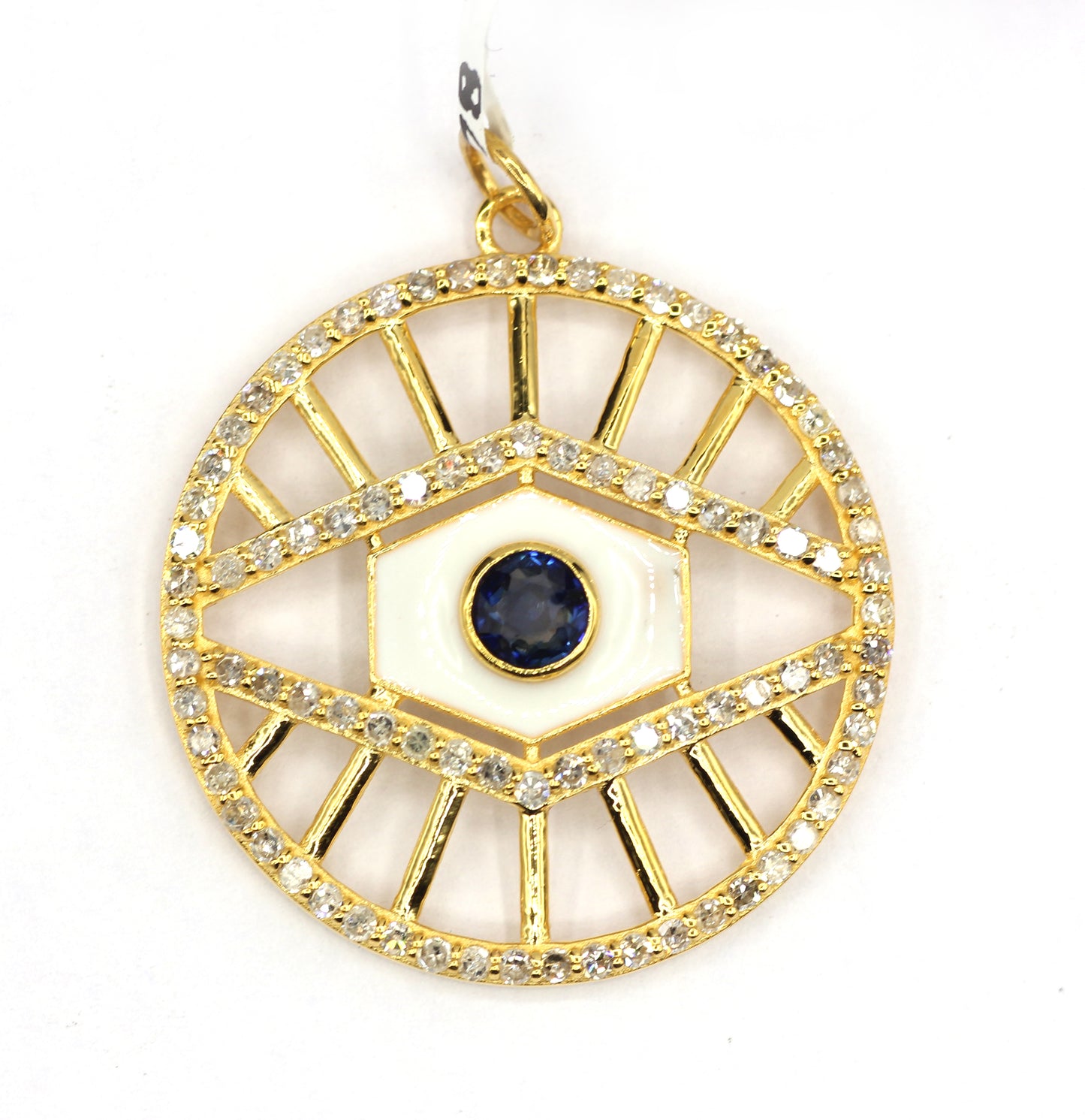 Round 14k Solid Gold Diamond Pendants.