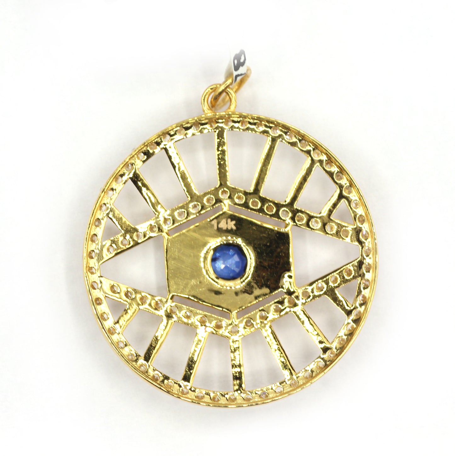 Round 14k Solid Gold Diamond Pendants.