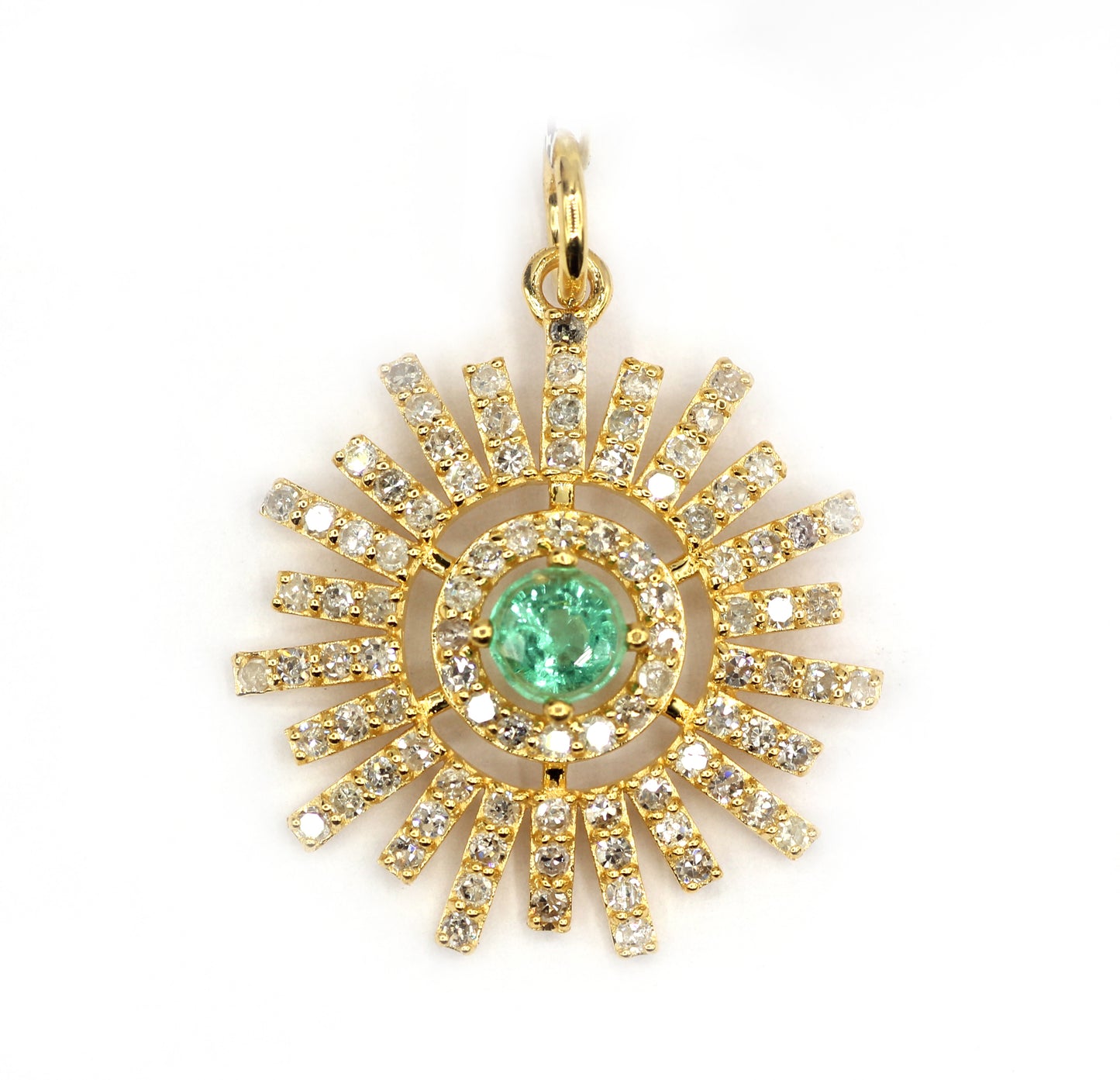 Starburst 14k Solid Gold Diamond Pendants