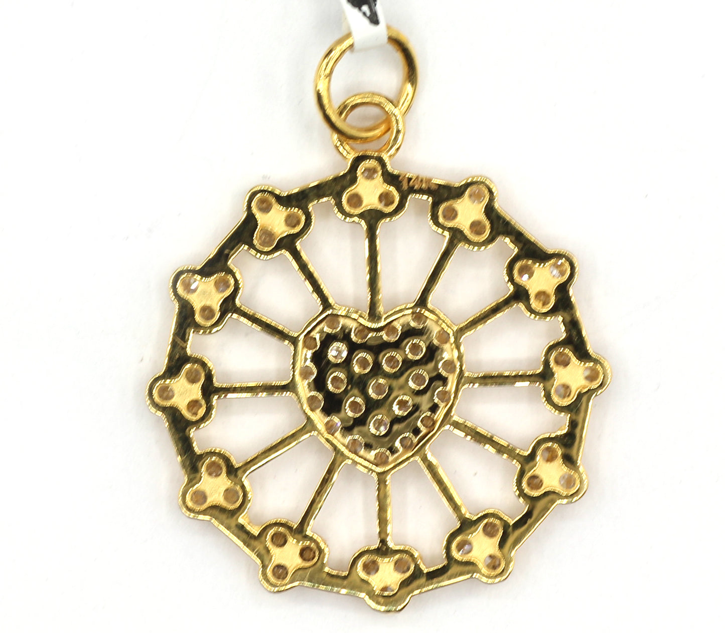 Heart 14k Solid Gold Diamond Pendants.