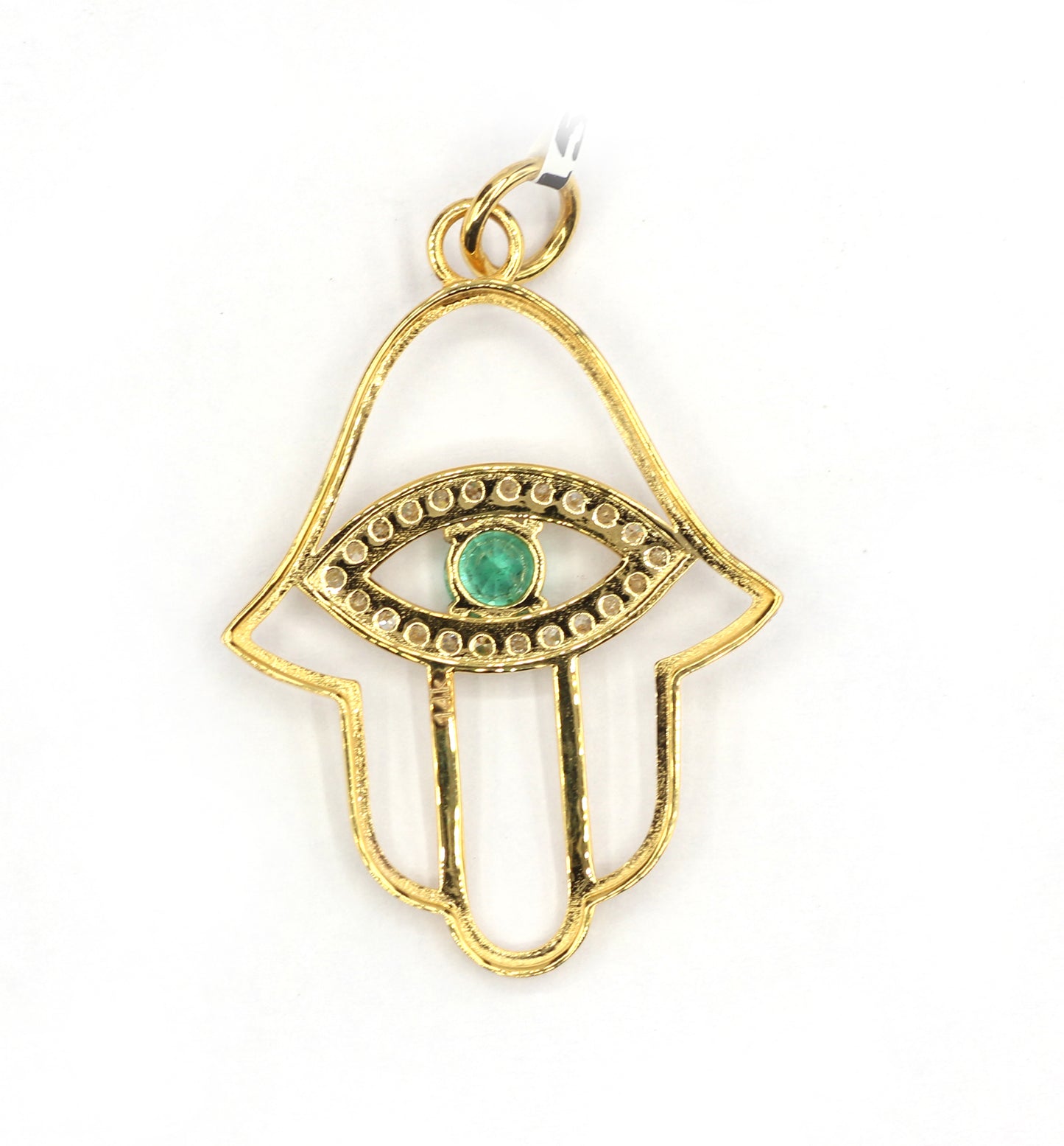 Hamsa hand 14k Solid Gold Diamond Pendants.