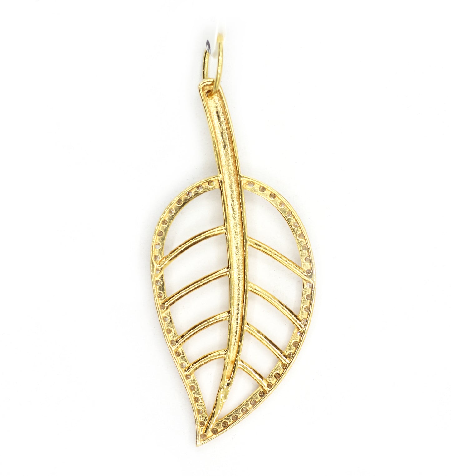 Leaf 14k Solid Gold Diamond Pendants.