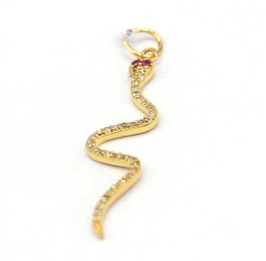 Snake 14k Solid Gold Diamond Pendants.