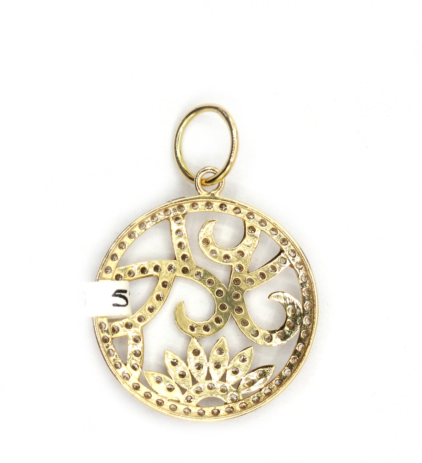 Round 14k Solid Gold Diamond Pendants.