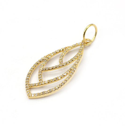 Leaf 14k Solid Gold Diamond Pendants.