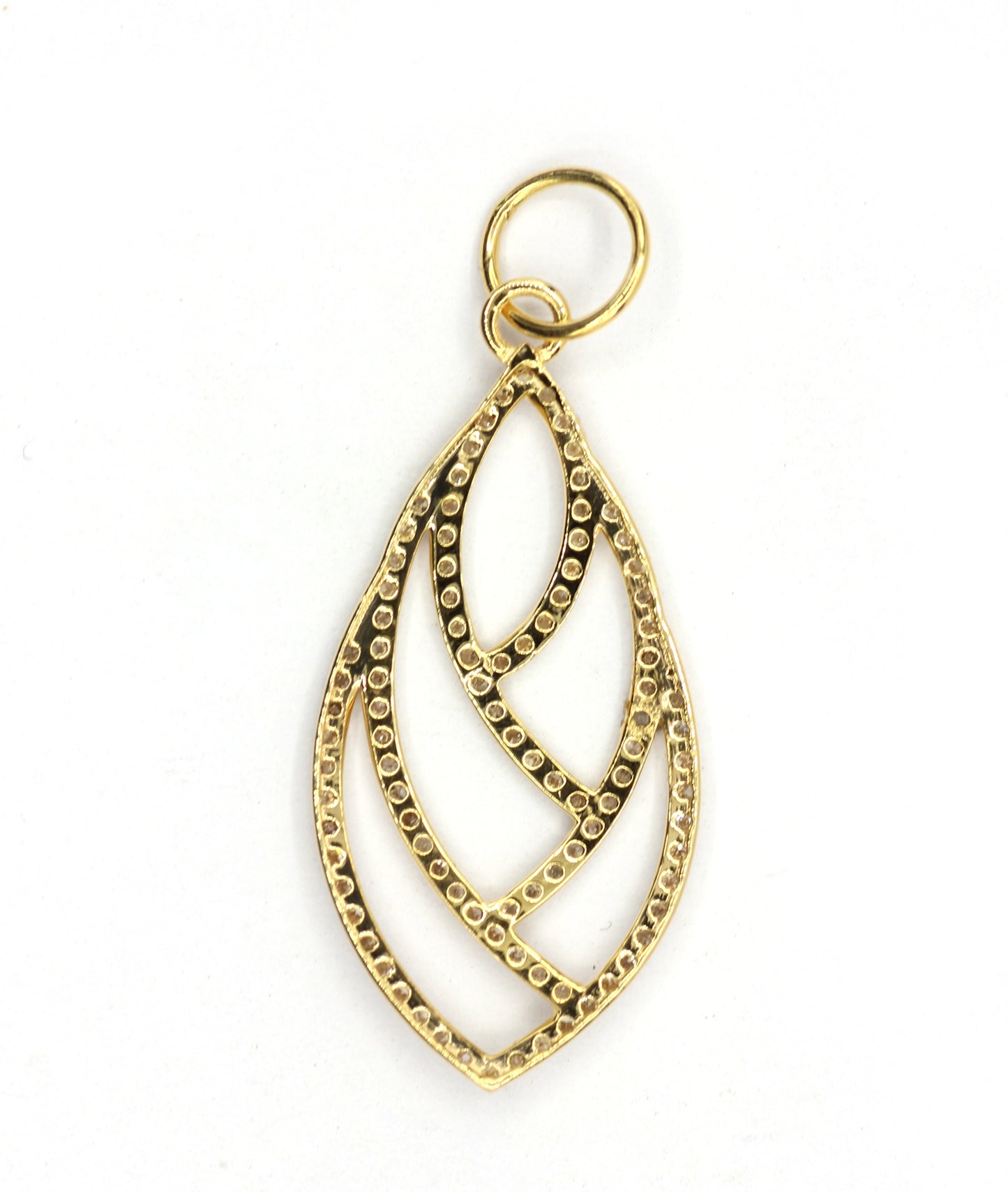 Leaf 14k Solid Gold Diamond Pendants.