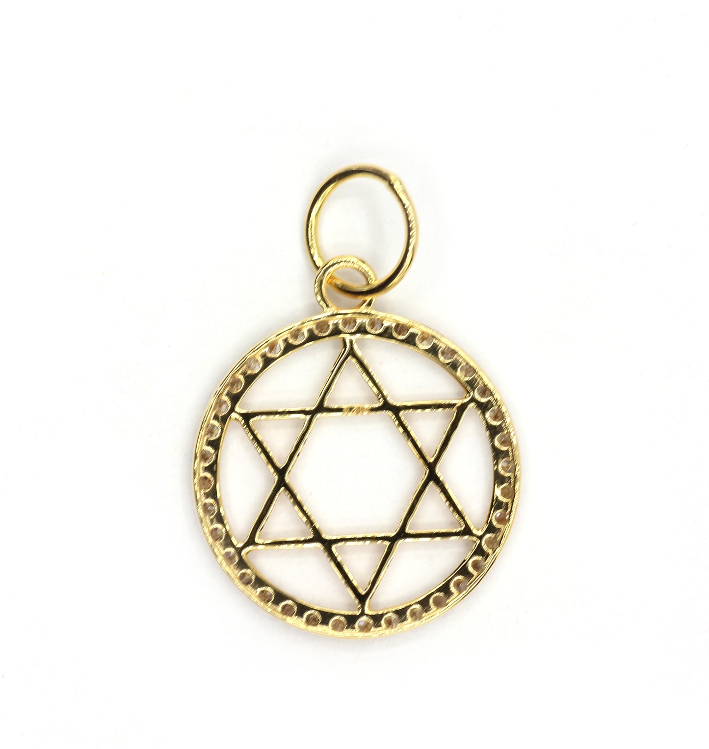 Round 14k Solid Gold Diamond Pendants.