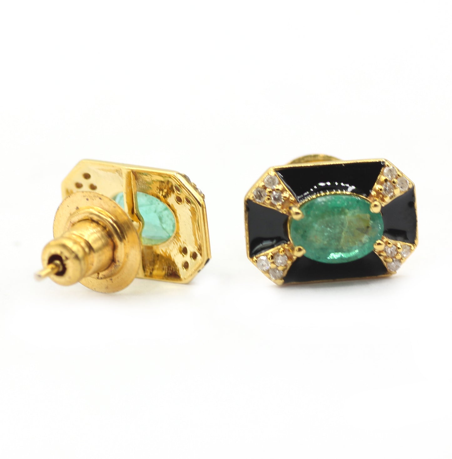 14k Solid Gold Diamond Stud Earring. Genuine handmade pave diamond Earring. 14k Solid Gold Diamond Earring..
