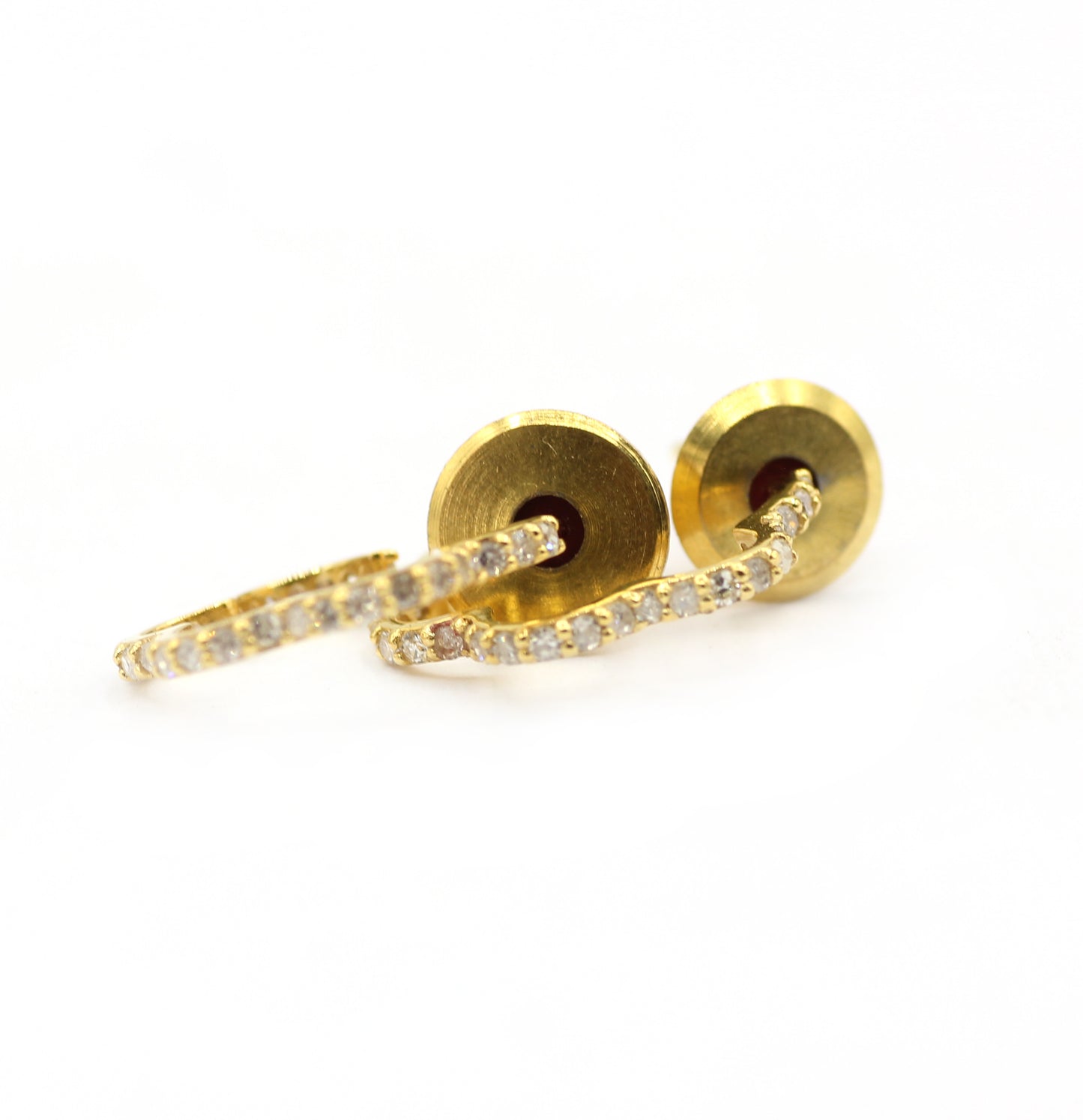 Loop 14k Solid Gold Diamond Earring. Genuine handmade pave diamond Earring. 14k Solid Gold Diamond Earring..