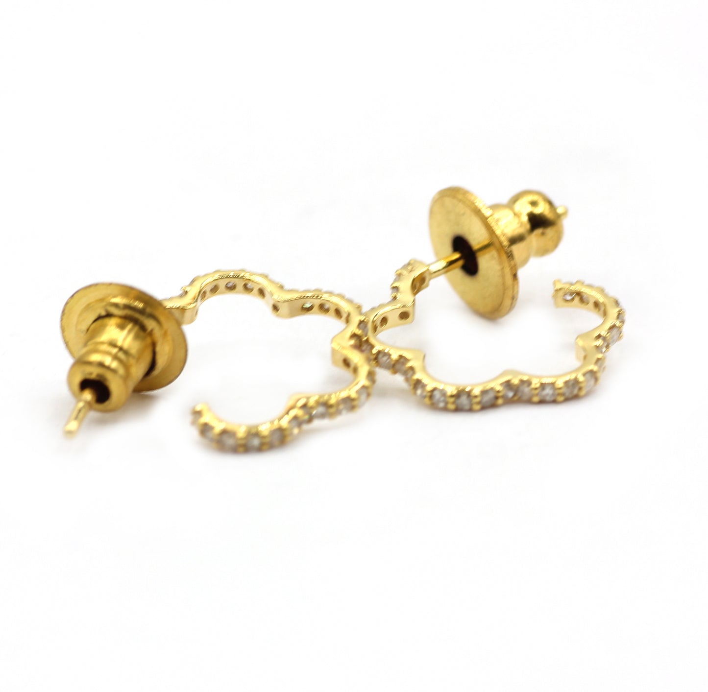 Loop 14k Solid Gold Diamond Earring. Genuine handmade pave diamond Earring. 14k Solid Gold Diamond Earring..