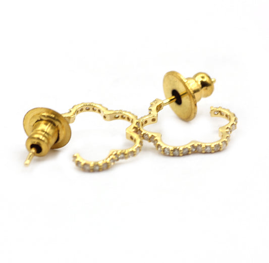 Loop 14k Solid Gold Diamond Earring.14k Solid Gold Diamond Earring..