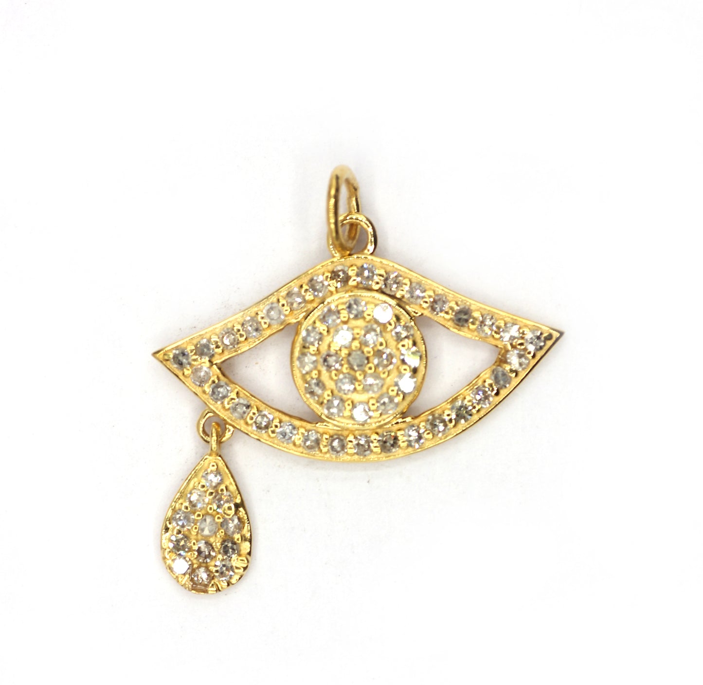 Evil eye 14k Solid Gold Diamond Pendants.
