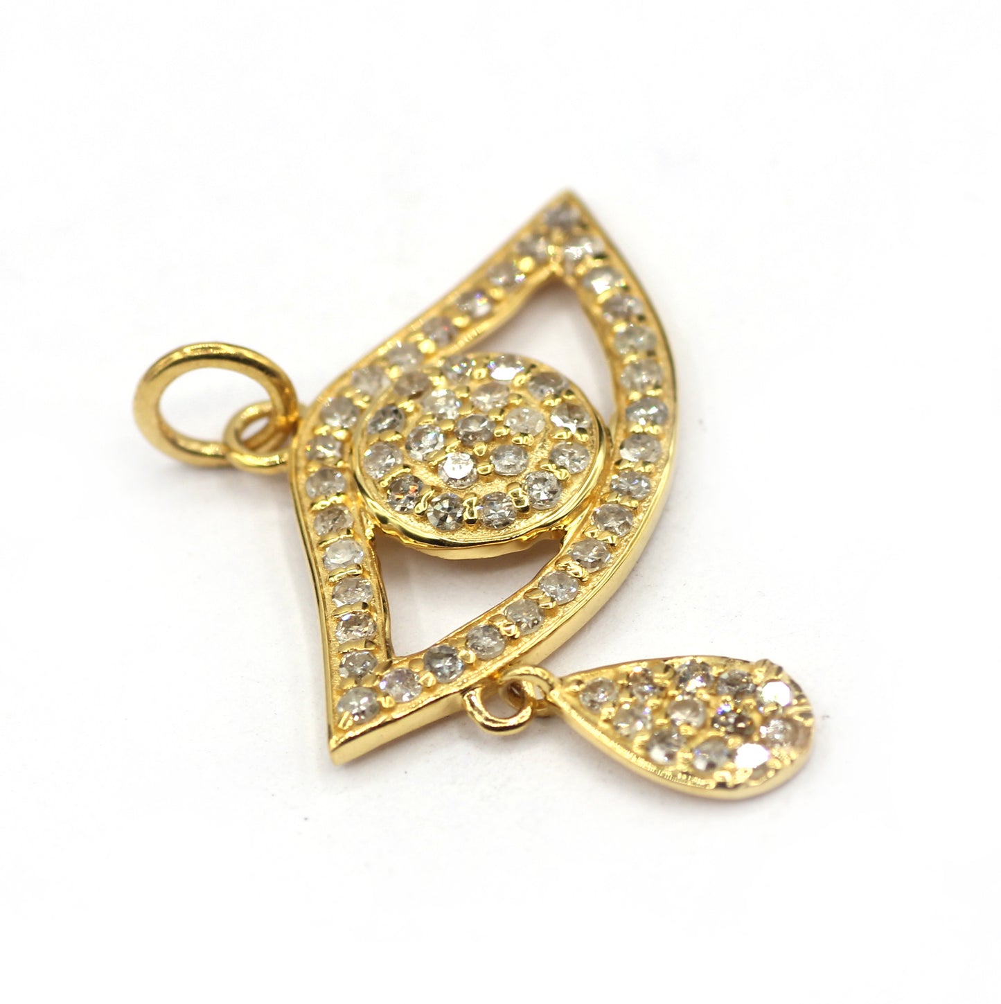 Evil eye 14k Solid Gold Diamond Pendants.