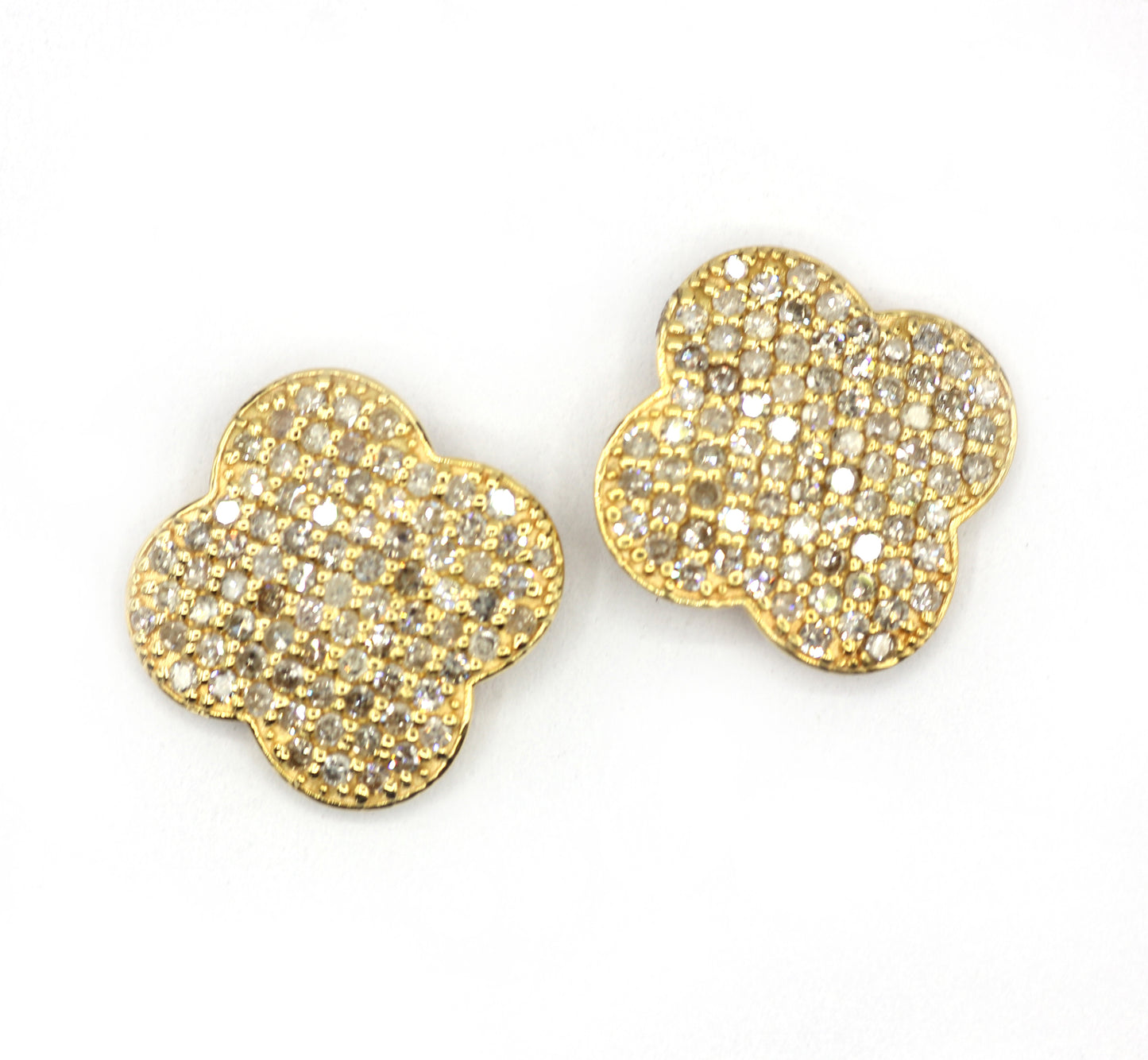 14k Solid Gold Diamond Stud Earring. Genuine handmade pave diamond Earring. 14k Solid Gold Diamond Earring..