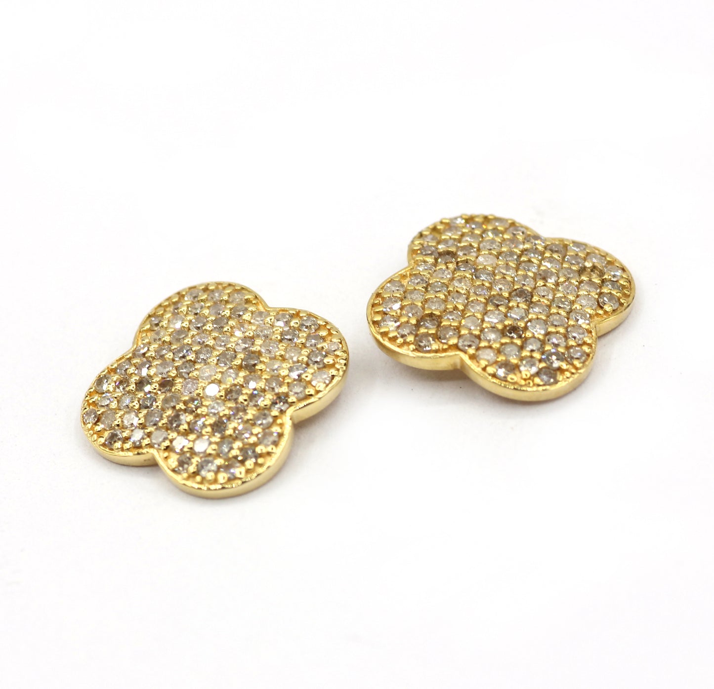14k Solid Gold Diamond Stud Earring. Genuine handmade pave diamond Earring. 14k Solid Gold Diamond Earring..