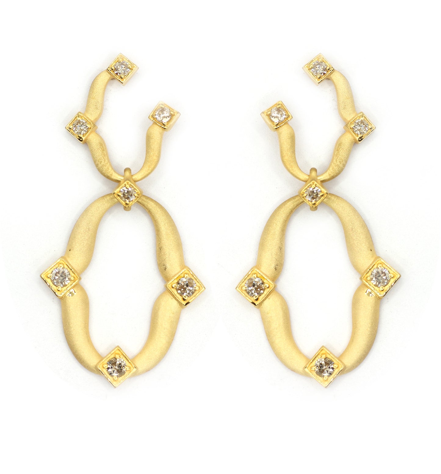 14k Solid Gold Diamond Earring