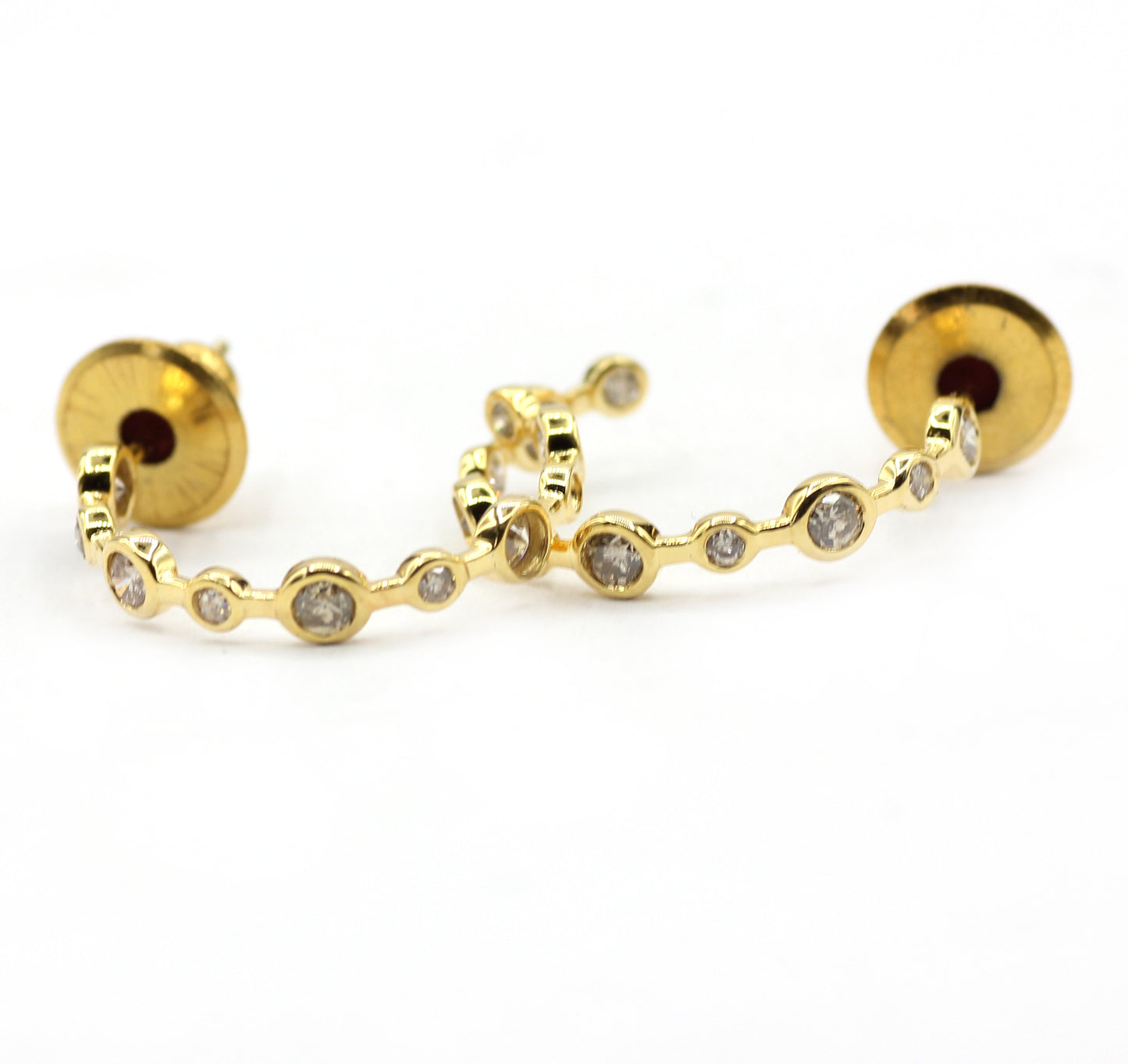 Loop 14k Solid Gold Diamond Earring. Genuine handmade pave diamond Earring. 14k Solid Gold Diamond Earring..