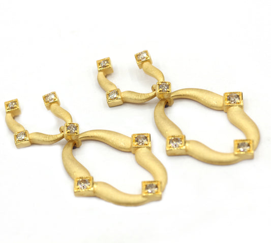 14k Solid Gold Diamond Earring