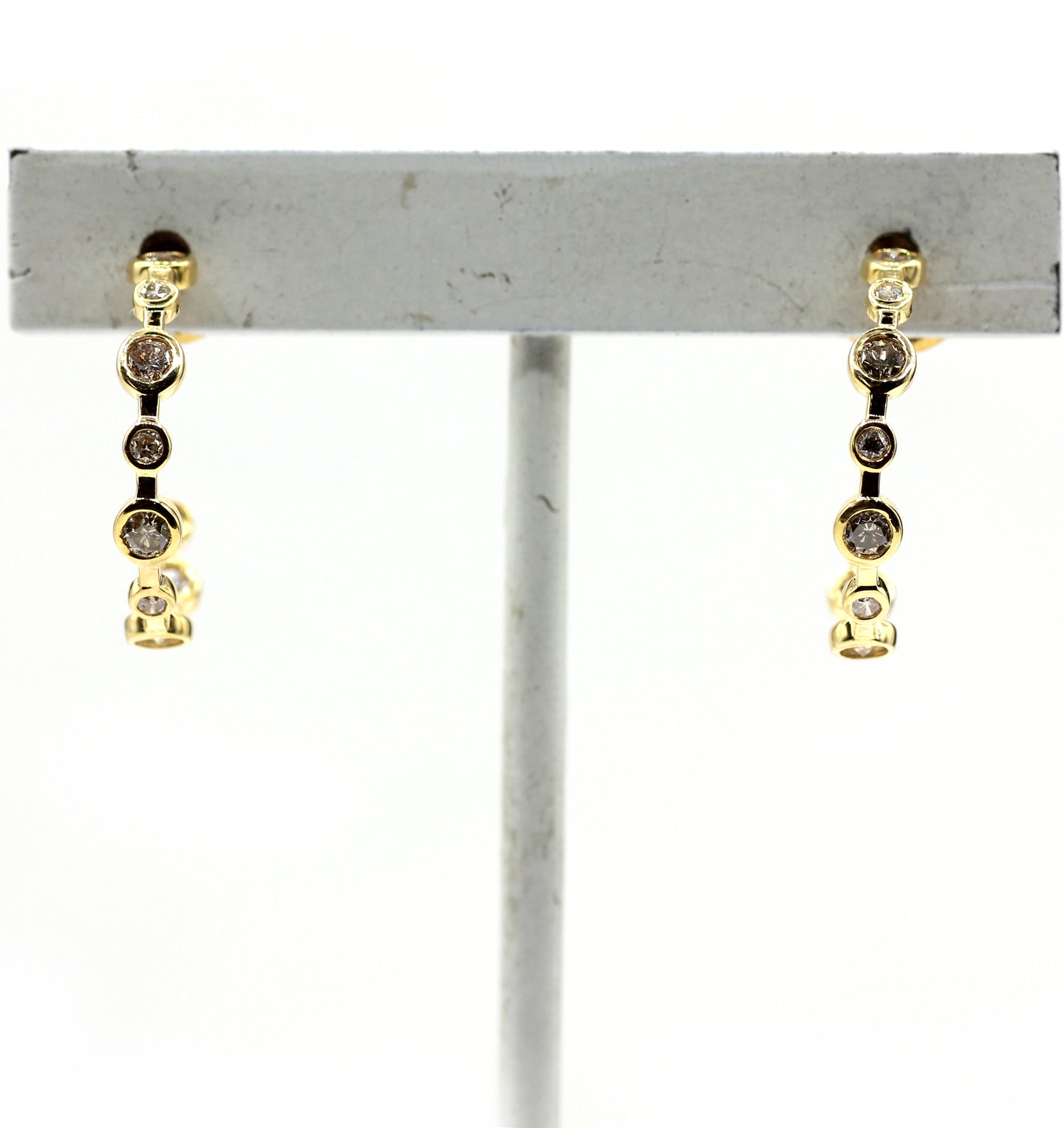 Loop 14k Solid Gold Diamond Earring. Genuine handmade pave diamond Earring. 14k Solid Gold Diamond Earring..
