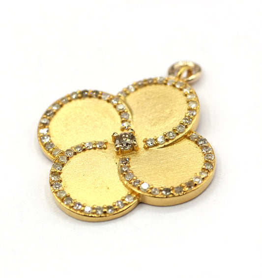 14k Solid Gold Diamond Pendants.