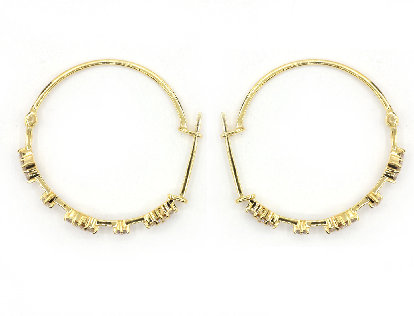 Hoop loop 14k Solid Gold Diamond Earring. Genuine handmade pave diamond Earring. 14k Solid Gold Diamond Earring..