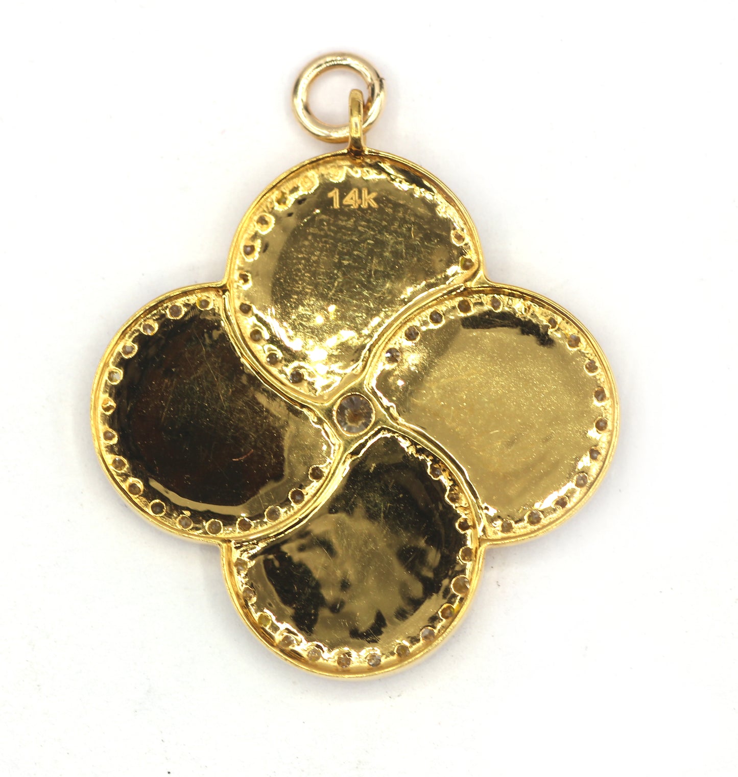 14k Solid Gold Diamond Pendants.