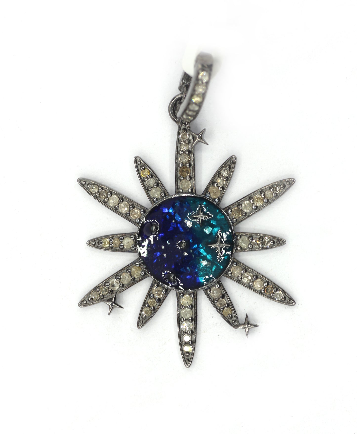 Star Silver Pave Diamond Pendant
