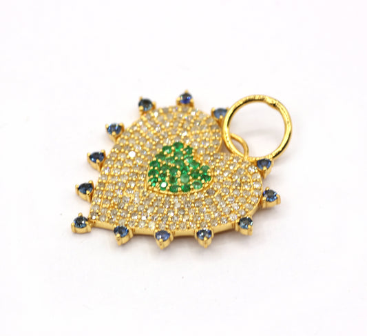 Heart 14k Solid Gold Diamond Pendants.