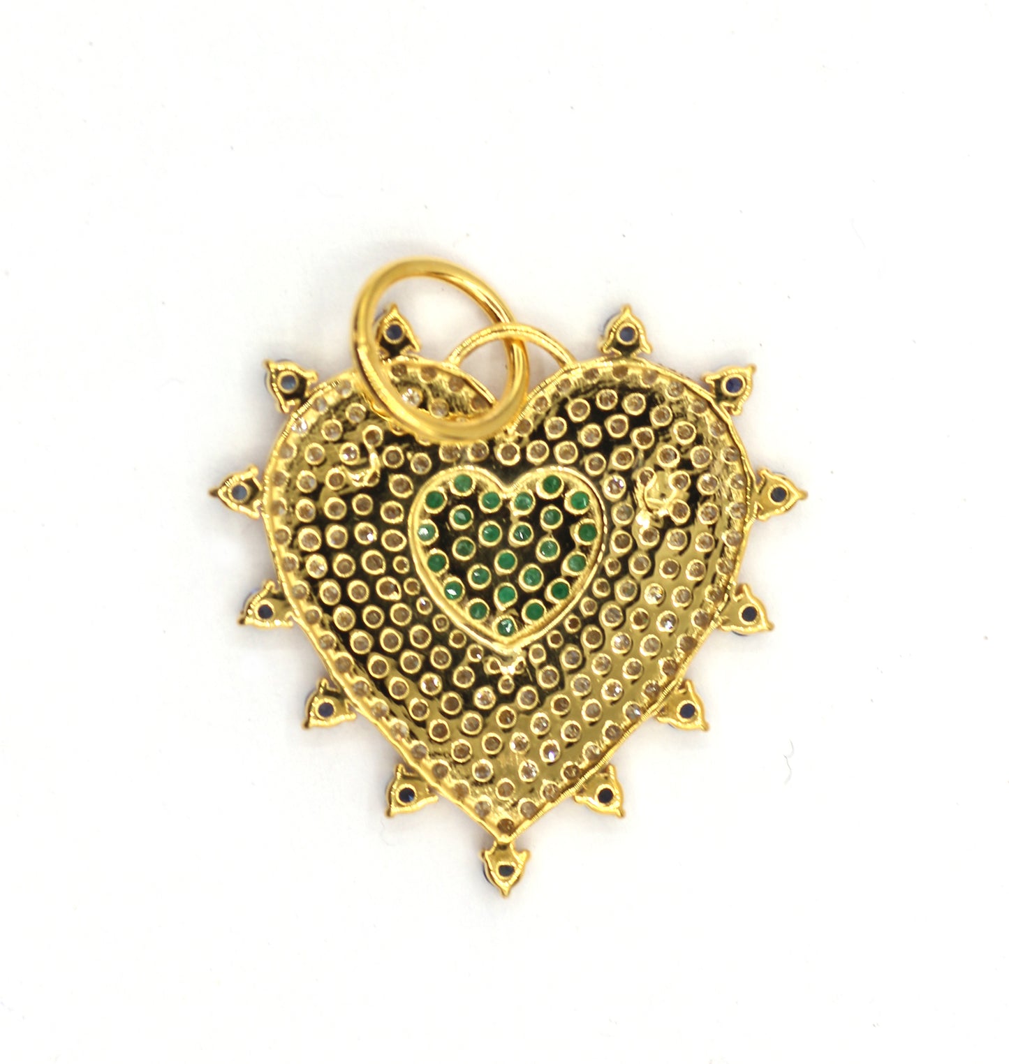 Heart 14k Solid Gold Diamond Pendants.