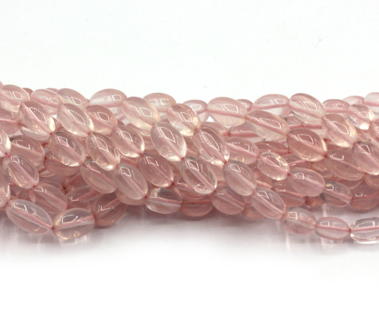 Rose Quartz Beads Smooth Oval Genuine Natural Rose Quartz Gemstone Beads