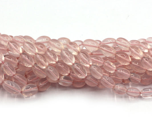 Quartz, Rose Quartz Beads Smooth Oval Genuine Natural Rose Quartz Gemstone Beads