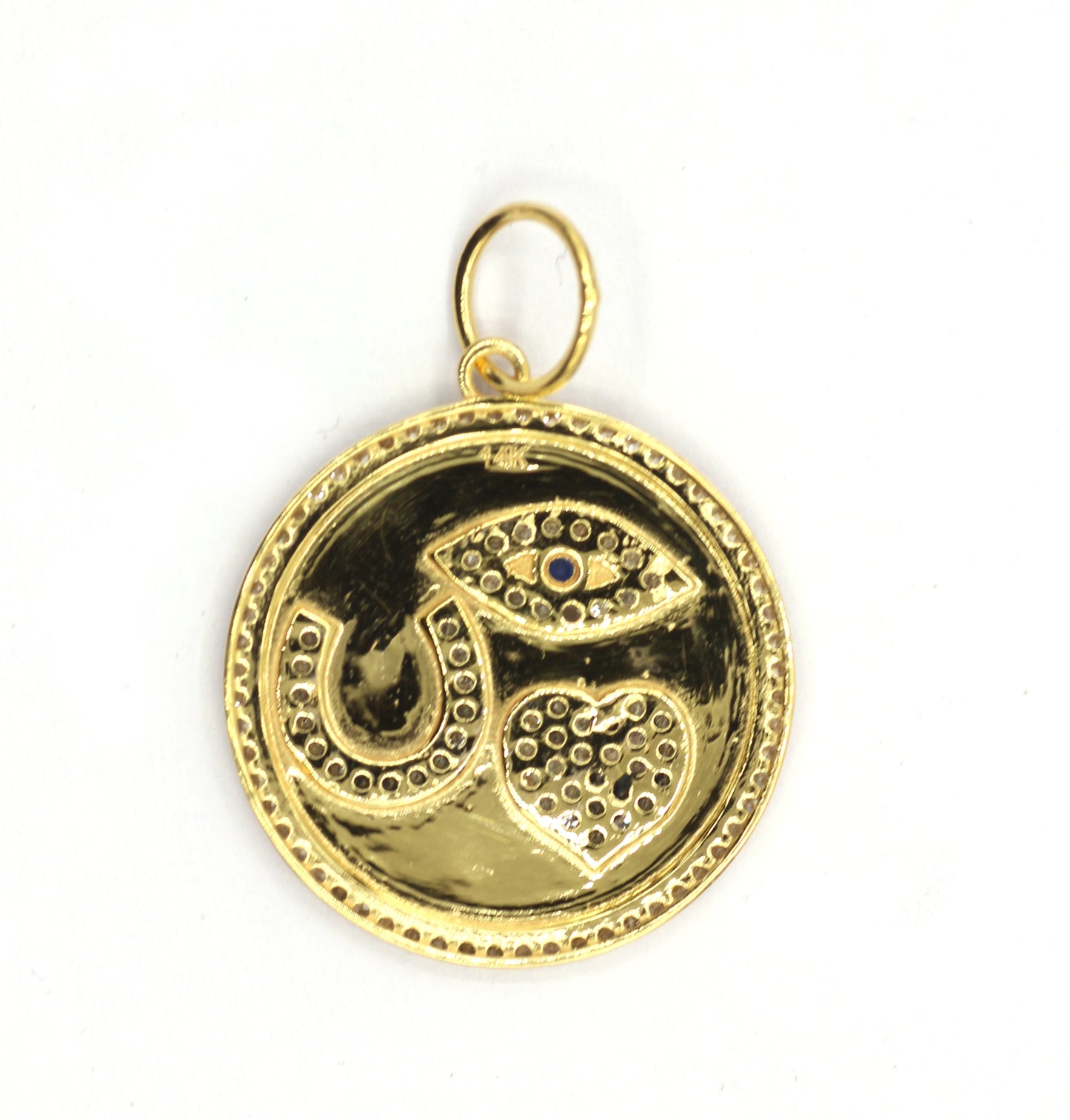 Round 14k Solid Gold Diamond Pendants.
