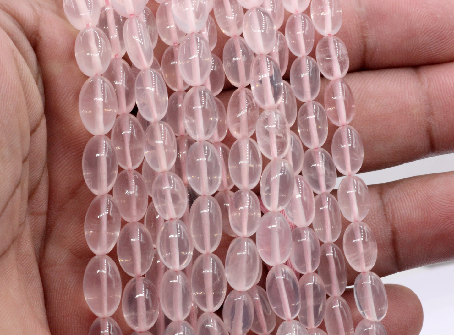 Rose Quartz Beads Smooth Oval Genuine Natural Rose Quartz Gemstone Beads