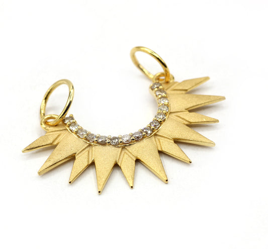 14k Solid Gold Diamond Pendants.