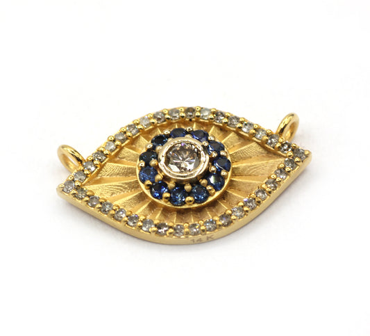 Evil Eye 14k Solid Gold Diamond Pendants.